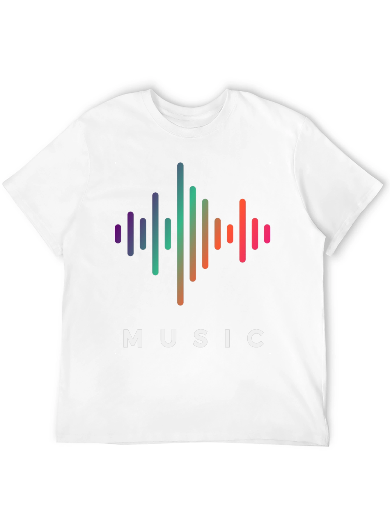 Music Wave Graphic Tee - Black Cotton T-Shirt