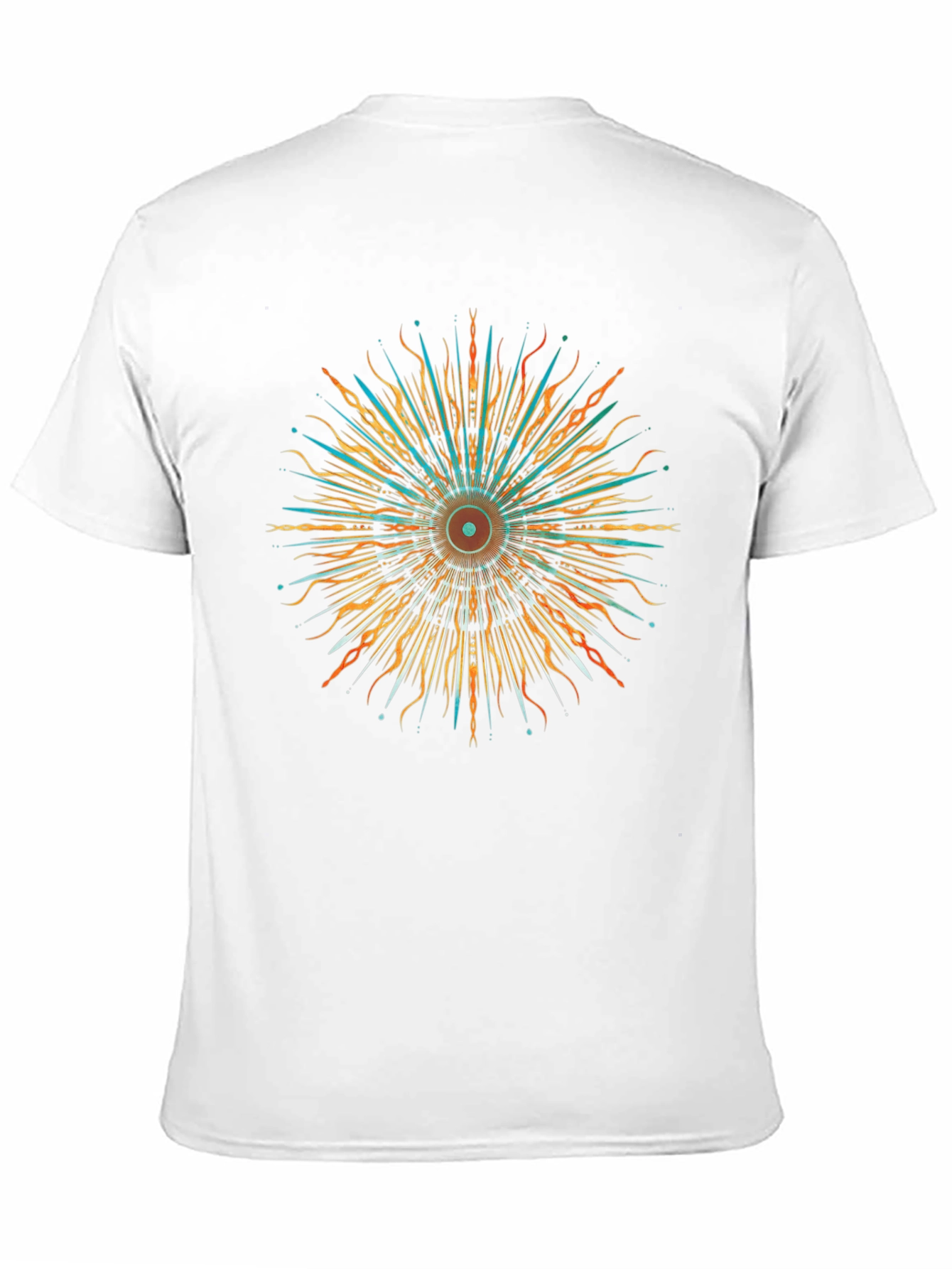 Abstract Sunburst Graphic Black T-Shirt