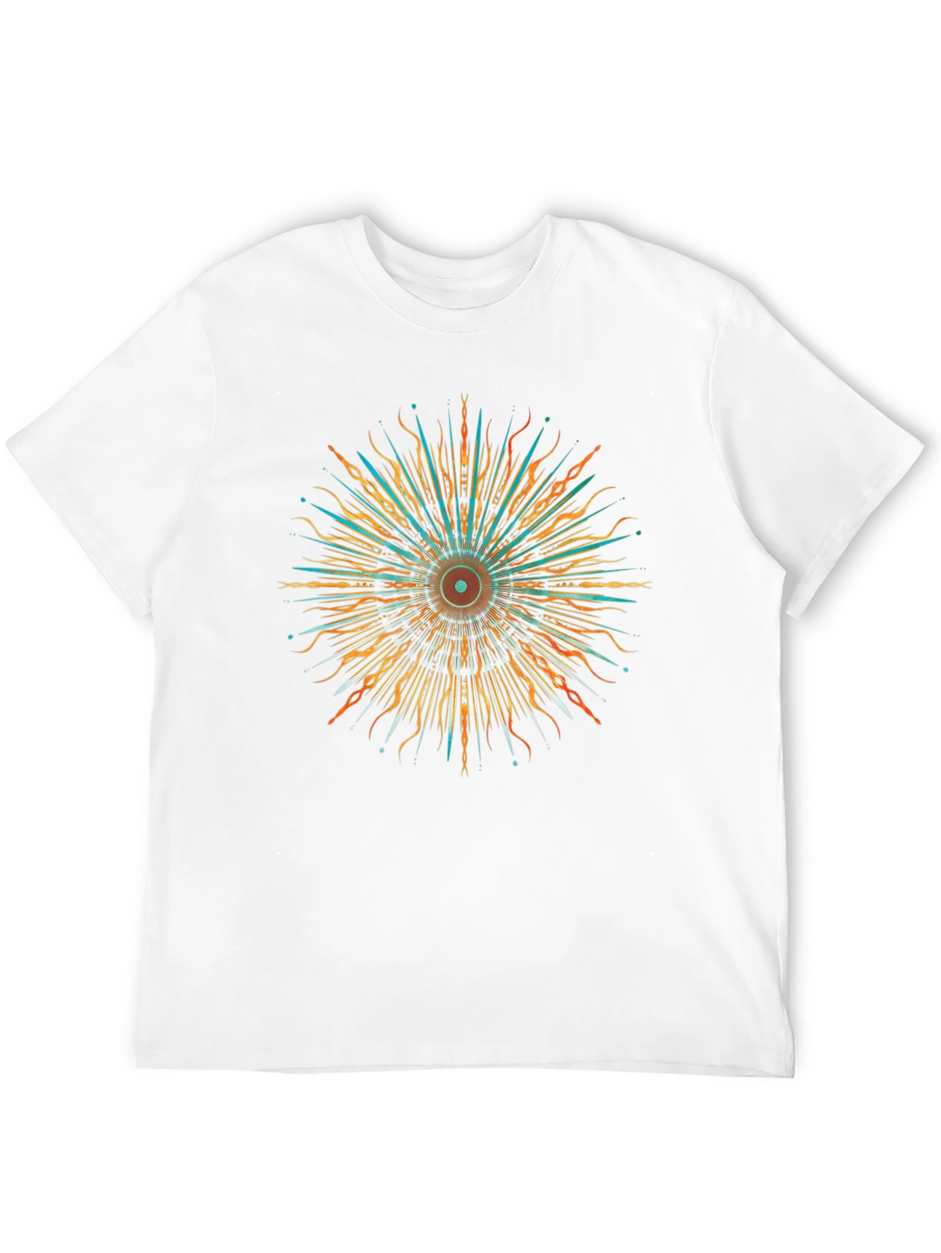 Abstract Sunburst Graphic Black T-Shirt