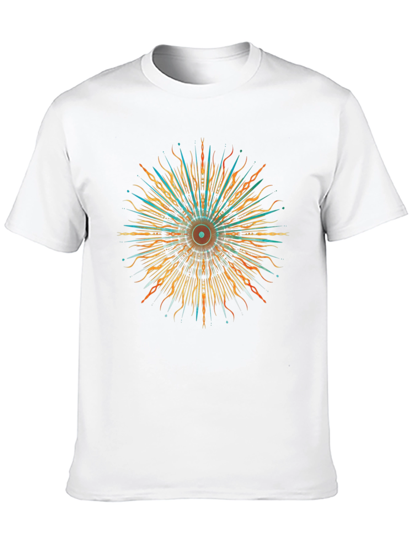 Abstract Sunburst Graphic Black T-Shirt