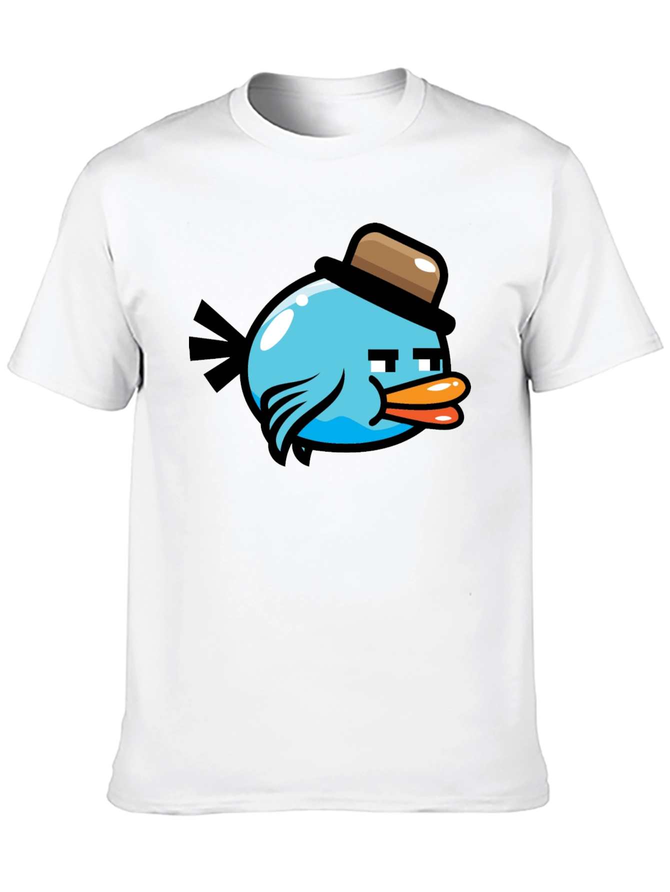 Cartoon Bird Graphic T-Shirt - Mens Black Tee
