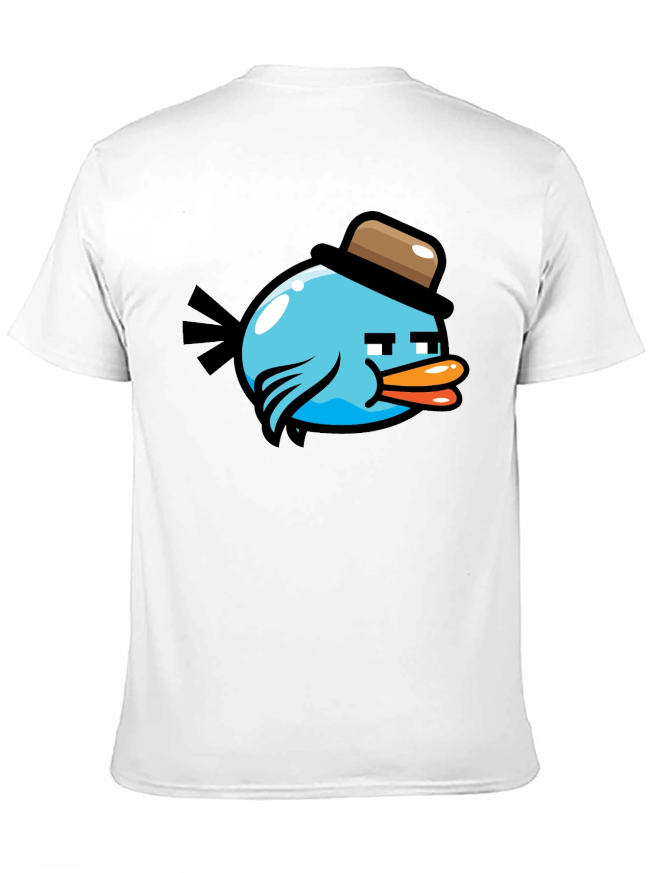 Cartoon Bird Graphic T-Shirt - Mens Black Tee