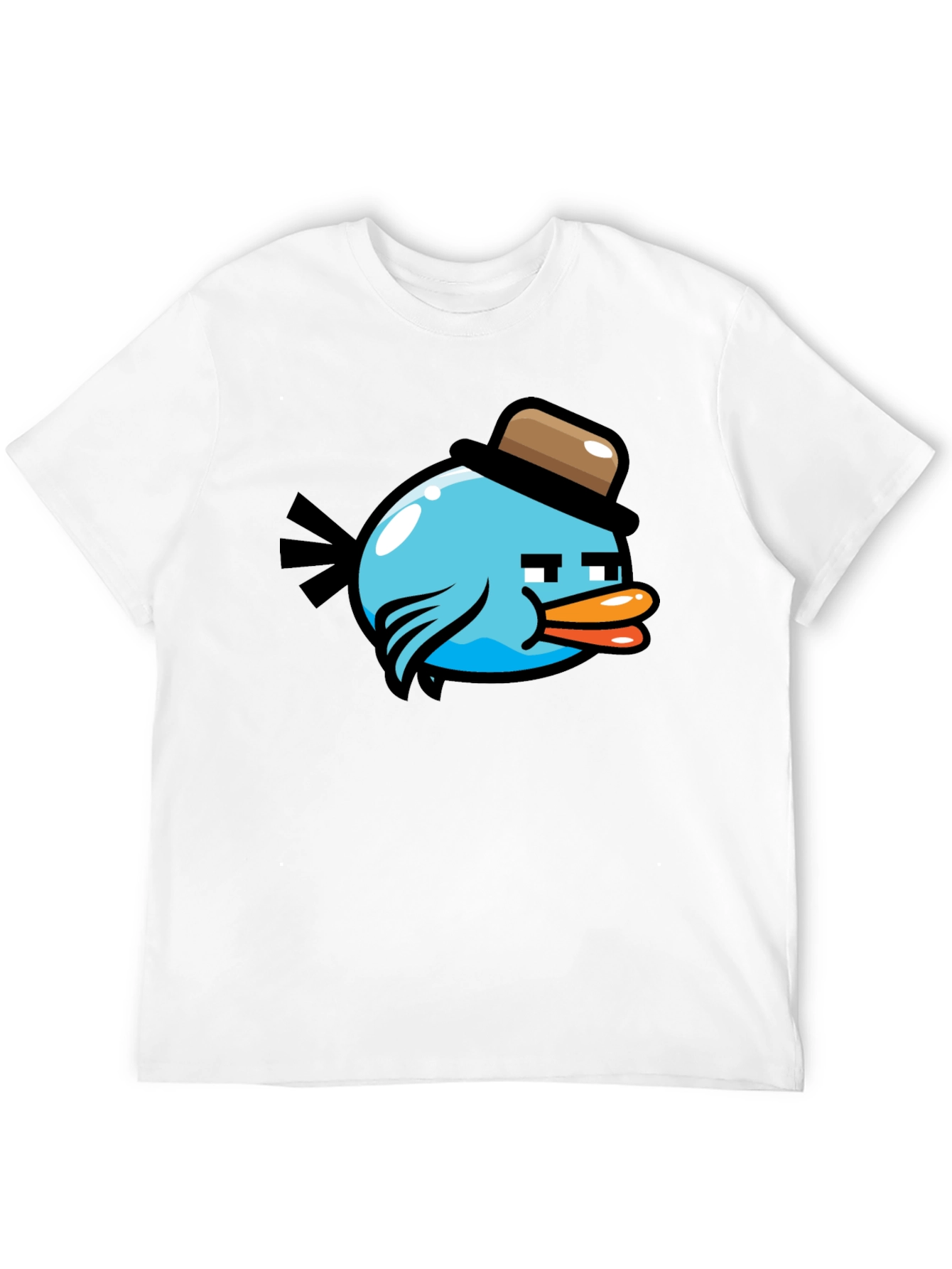 Cartoon Bird Graphic T-Shirt - Mens Black Tee