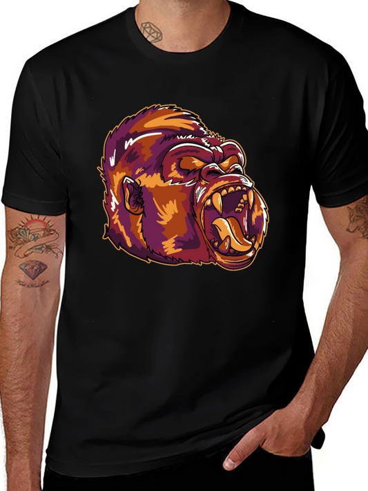 Graphic Gorilla Tee - Black Cotton T-Shirt