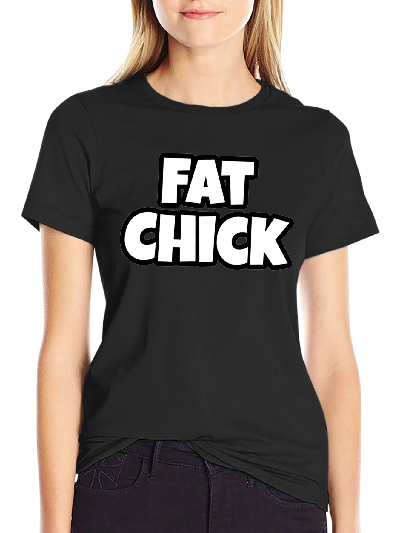 Fat Chick Graphic Tee - Black T-Shirt