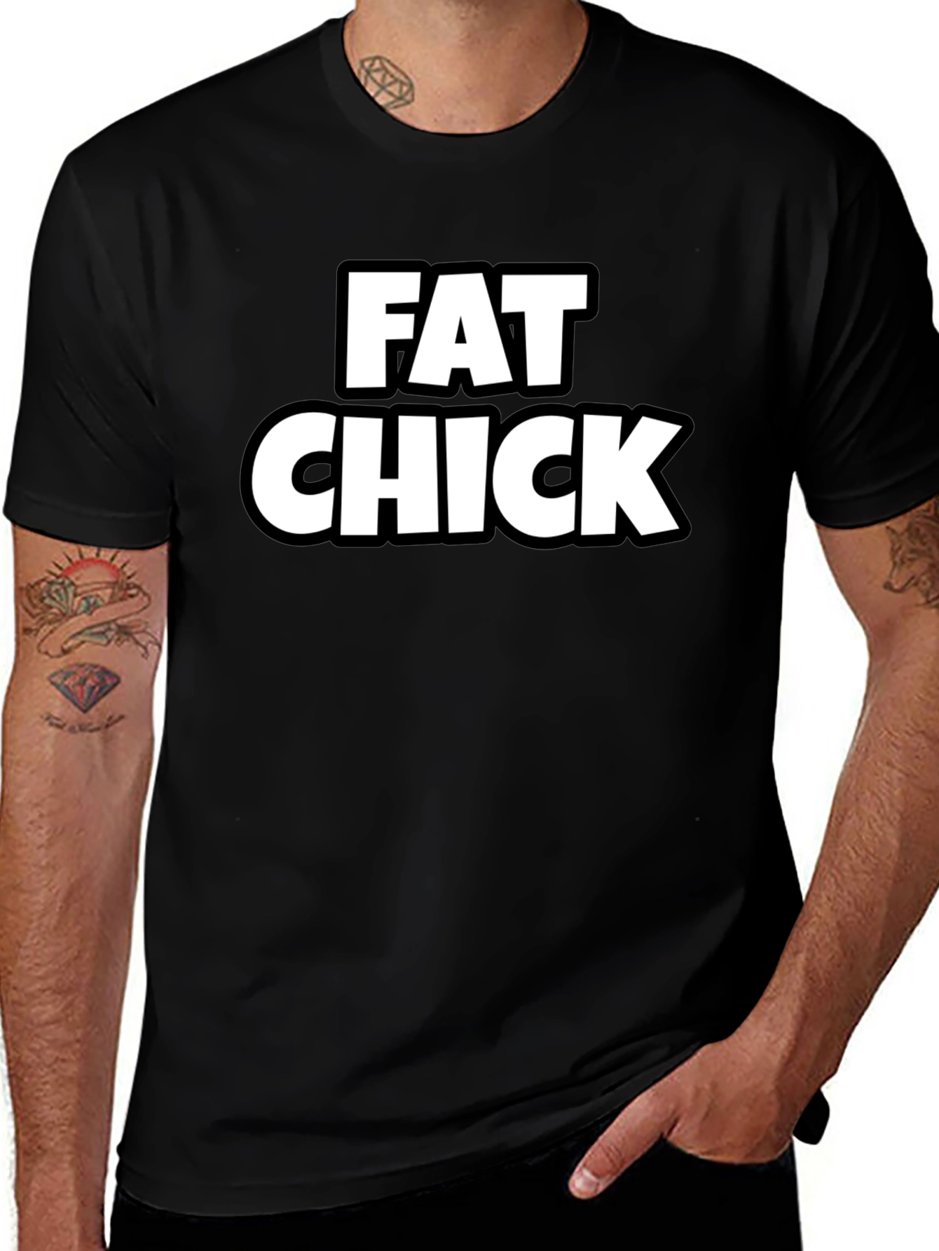 Fat Chick Graphic Tee - Black T-Shirt