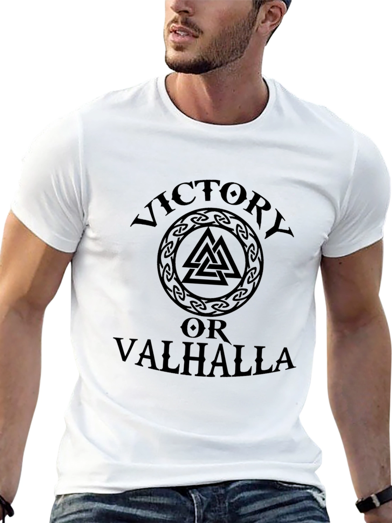 Victory or Valhalla Viking T-Shirt - Black