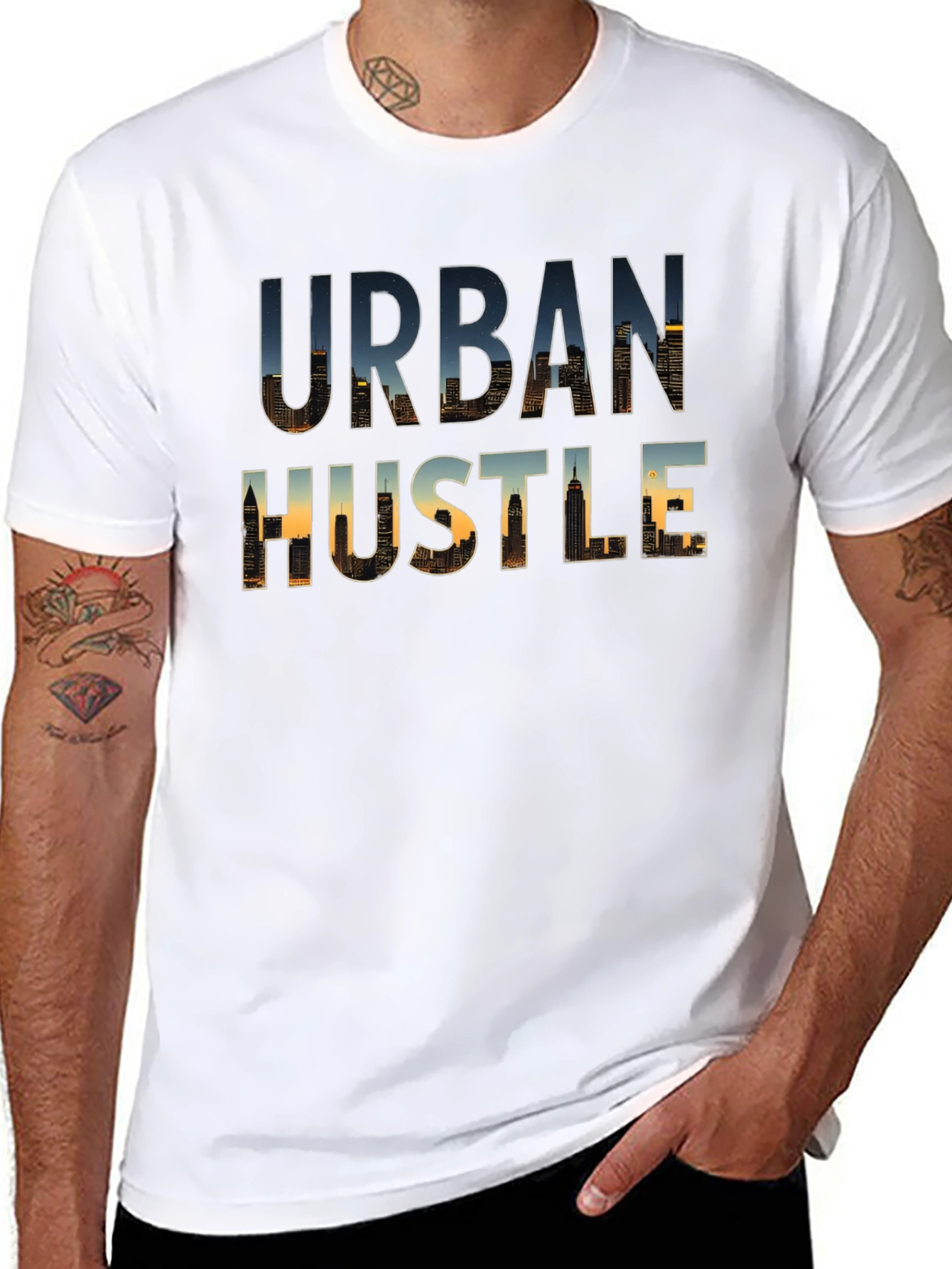 Urban Hustle T-Shirt - Cityscape Design
