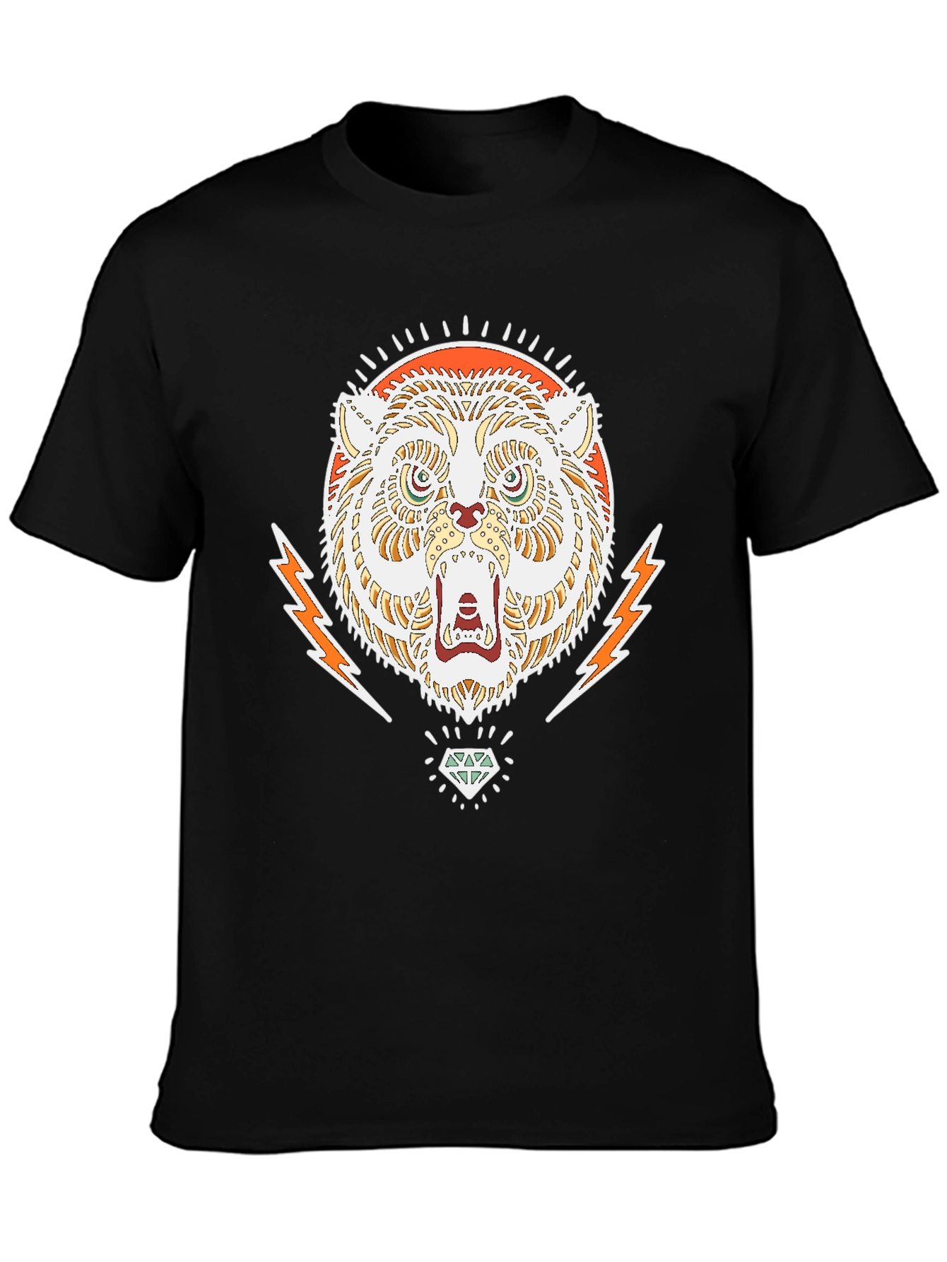 Cool Graphic Tee - Tiger & Diamond Design