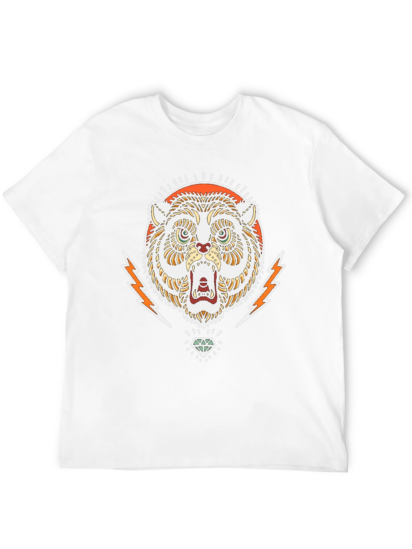Cool Graphic Tee - Tiger & Diamond Design