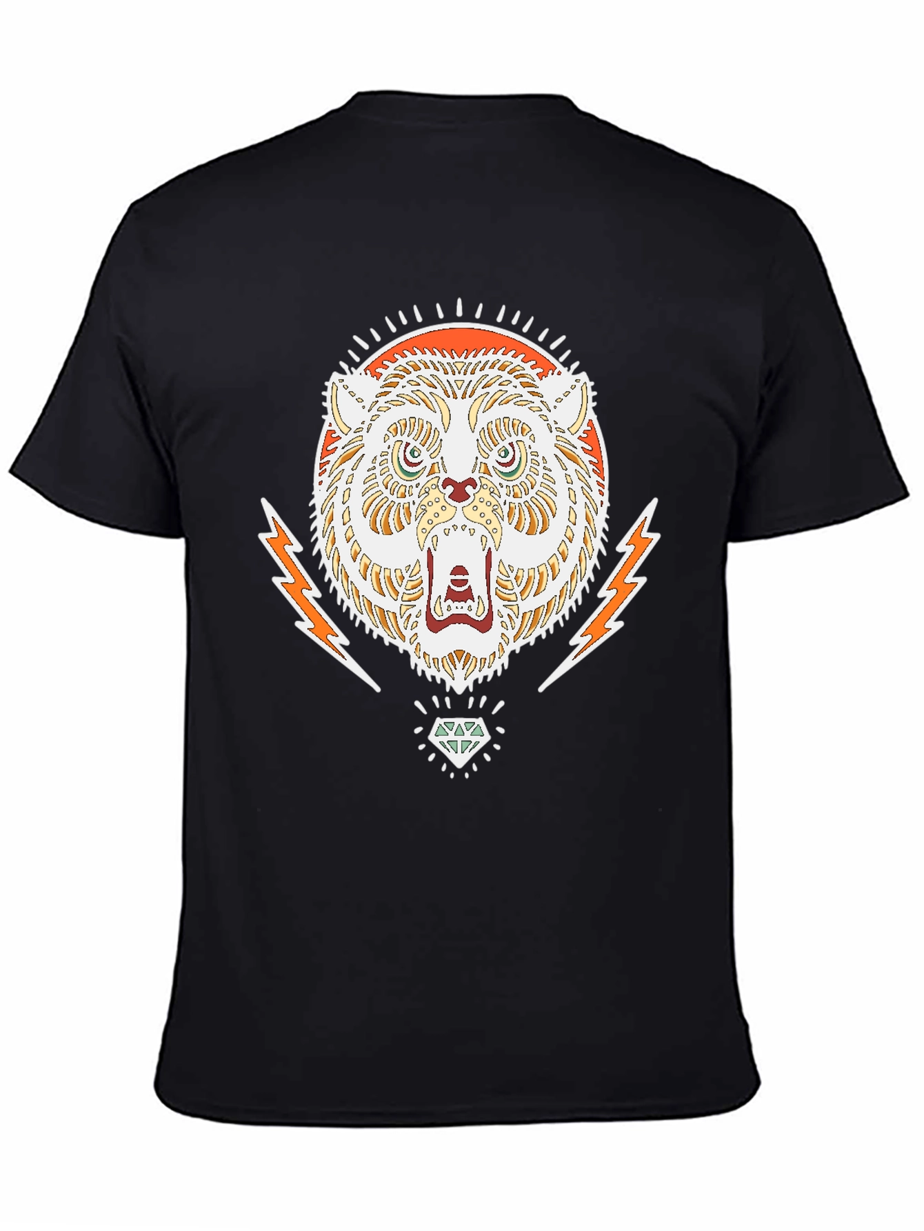 Cool Graphic Tee - Tiger & Diamond Design