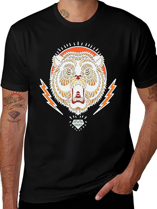 Cool Graphic Tee - Tiger & Diamond Design