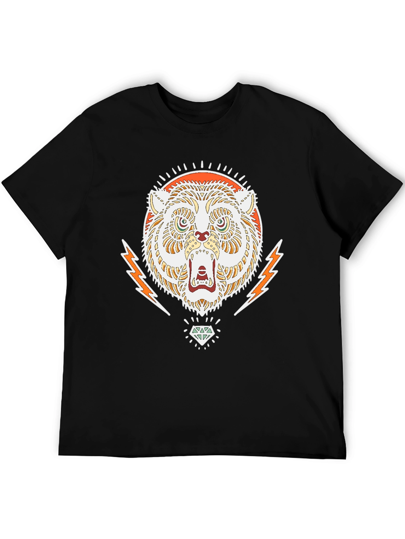 Cool Graphic Tee - Tiger & Diamond Design
