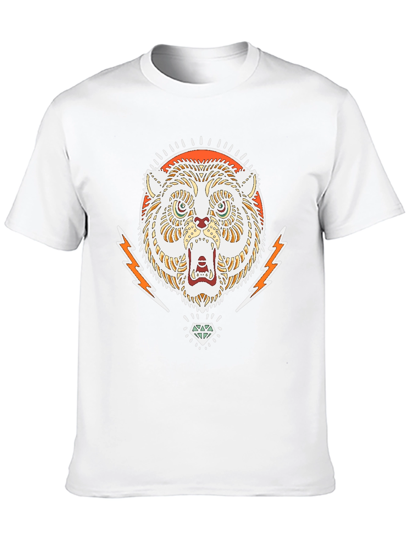 Cool Graphic Tee - Tiger & Diamond Design