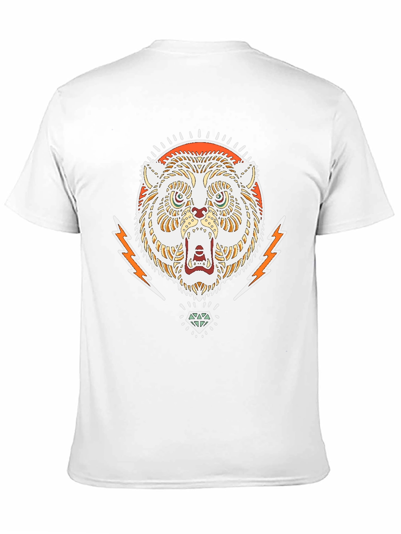Cool Graphic Tee - Tiger & Diamond Design