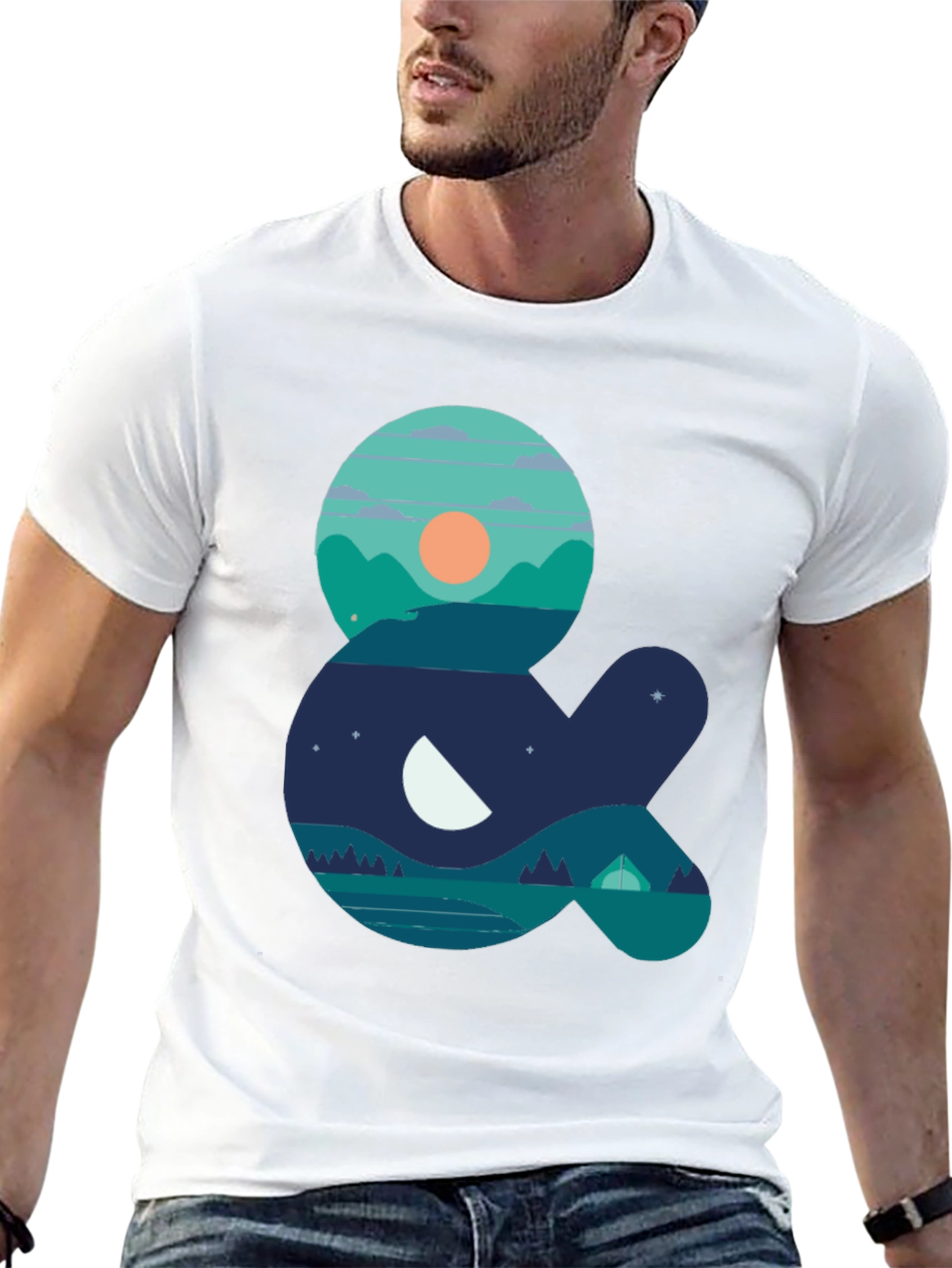 Nature & Camping Graphic T-Shirt - Black