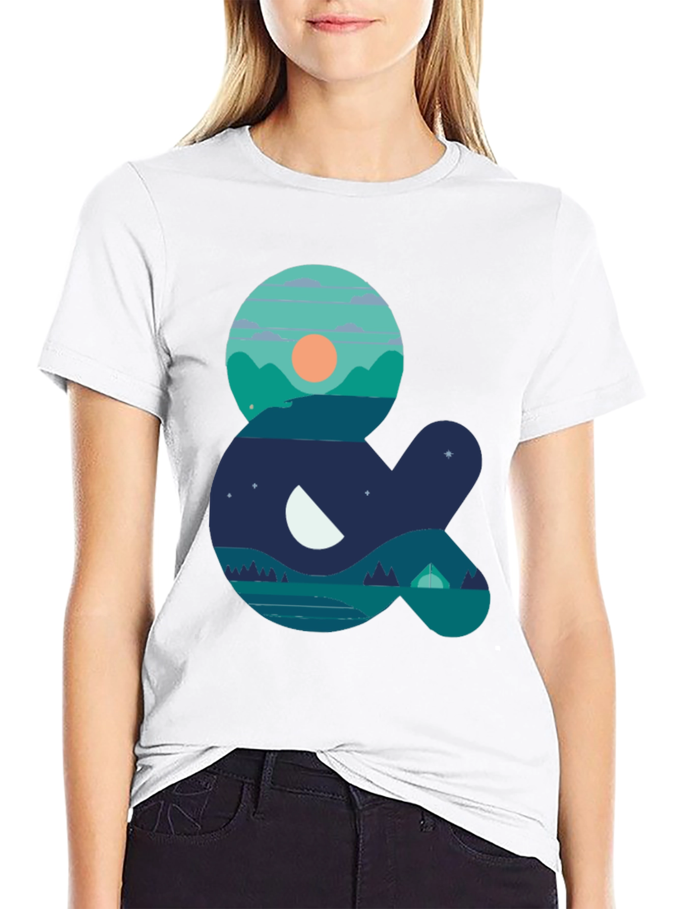 Nature & Camping Graphic T-Shirt - Black