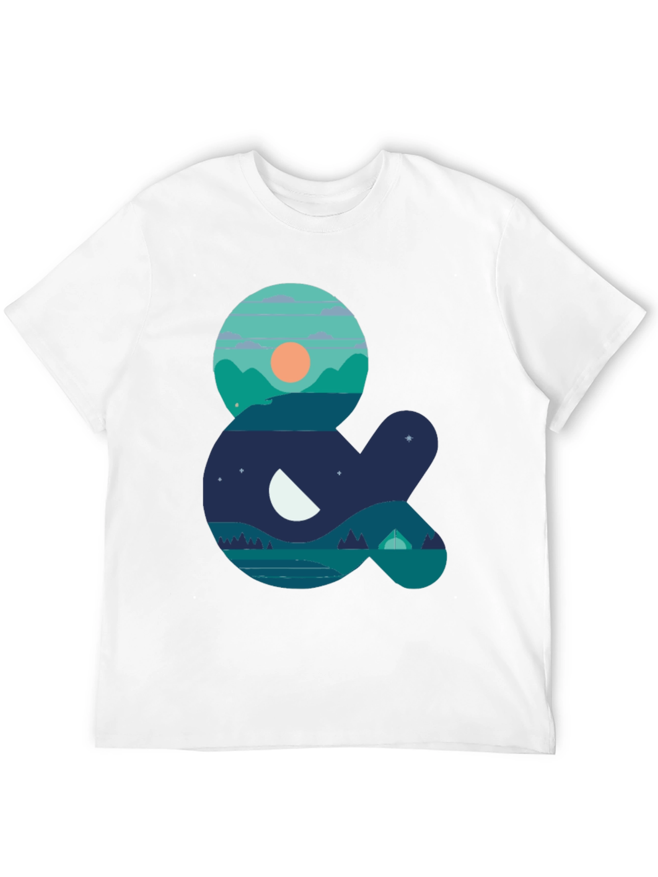 Nature & Camping Graphic T-Shirt - Black