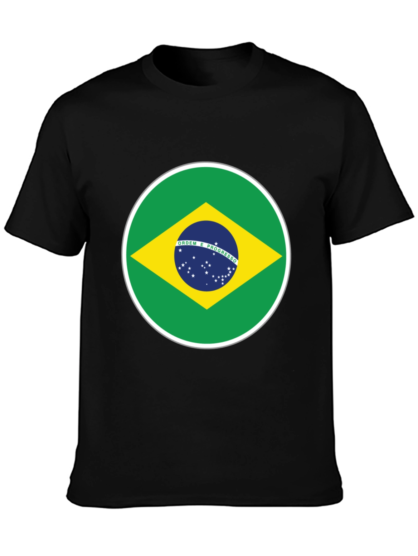 Brazil Flag Graphic T-Shirt - Black Cotton Tee