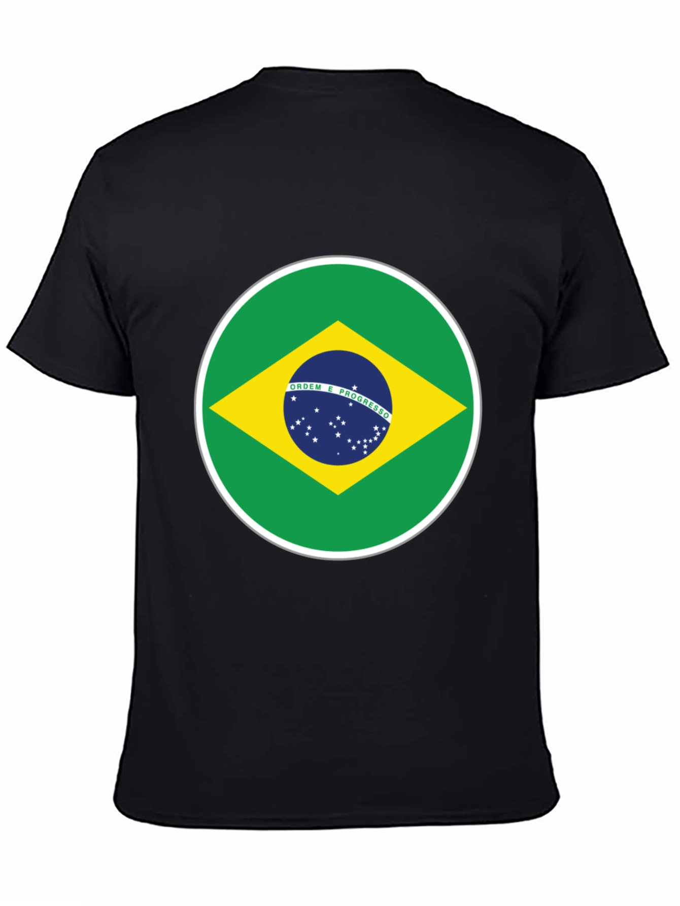 Brazil Flag Graphic T-Shirt - Black Cotton Tee