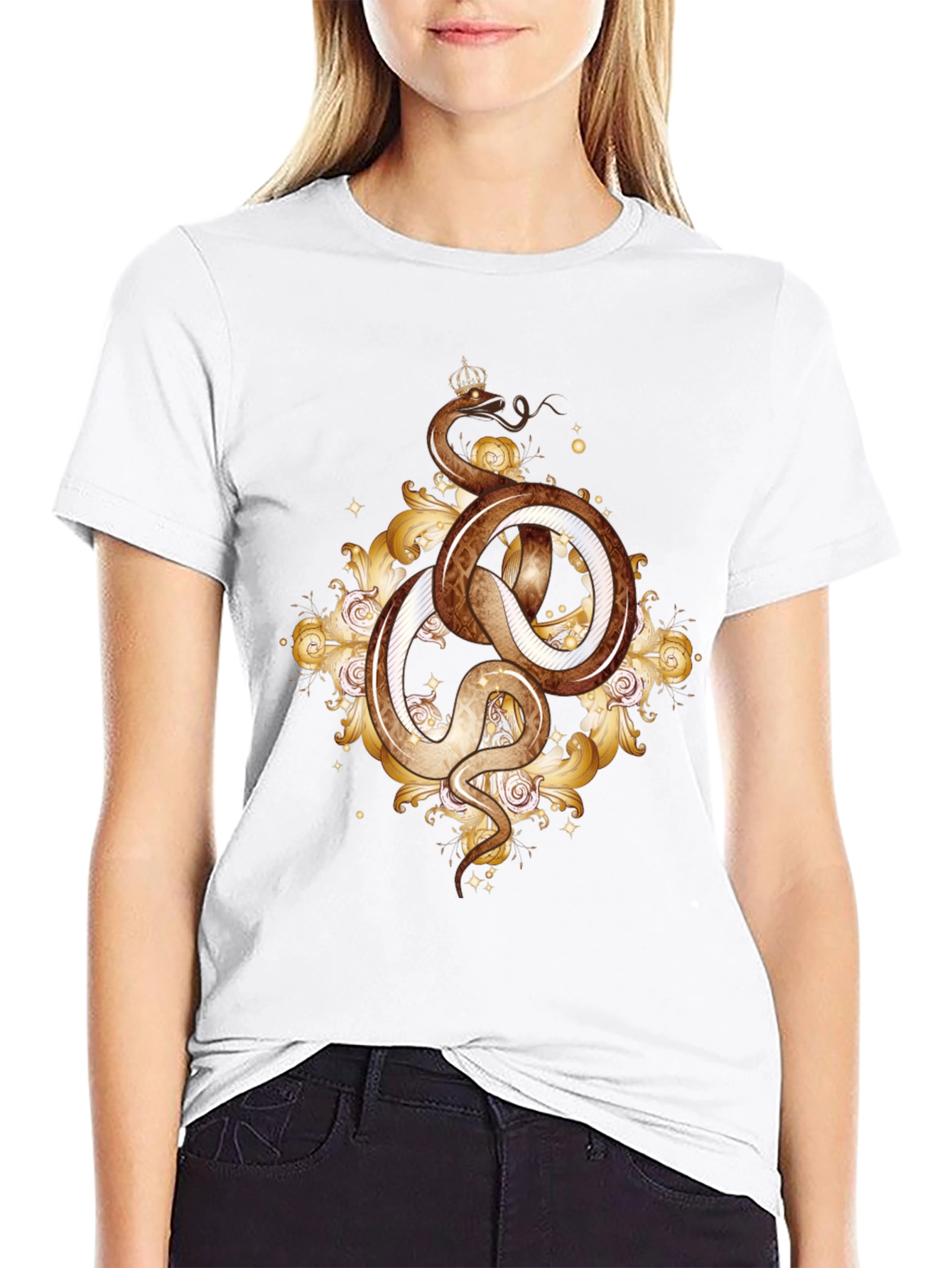 Snake King Graphic Tee - Black Cotton