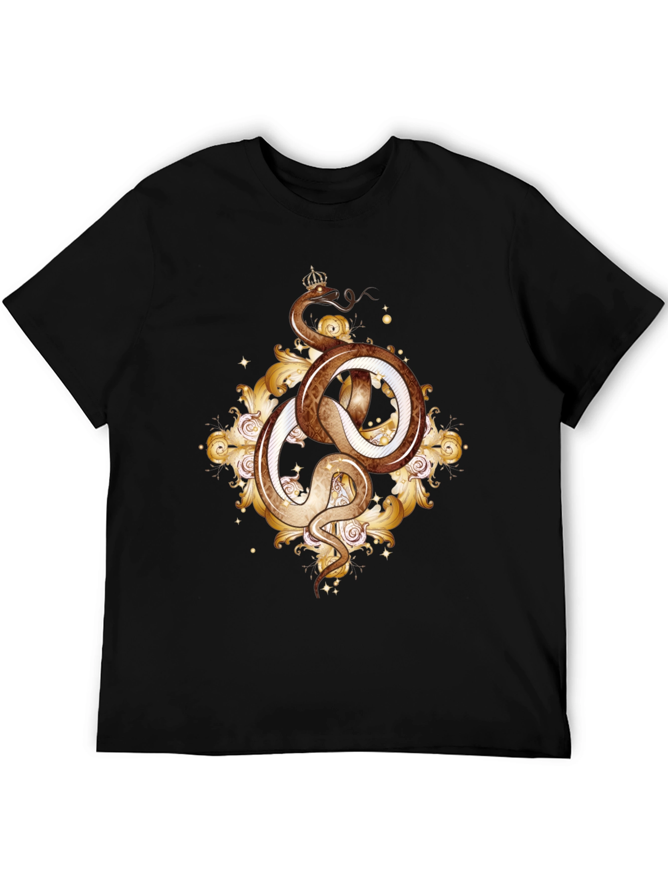 Snake King Graphic Tee - Black Cotton
