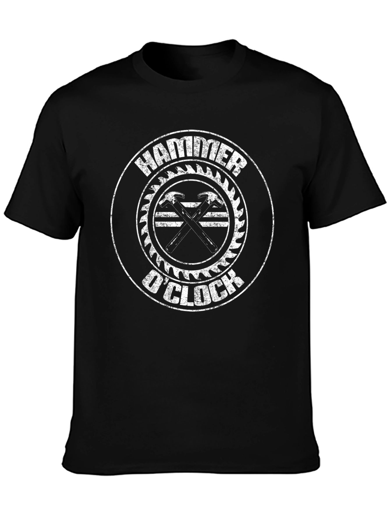 Hammer OClock Graphic T-Shirt - Black Crew Neck Tee