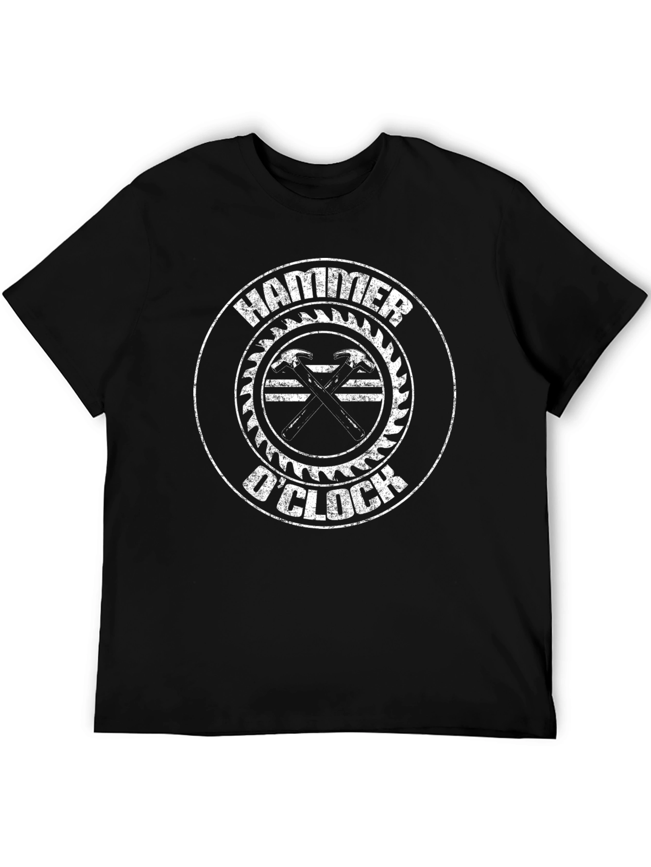 Hammer OClock Graphic T-Shirt - Black Crew Neck Tee
