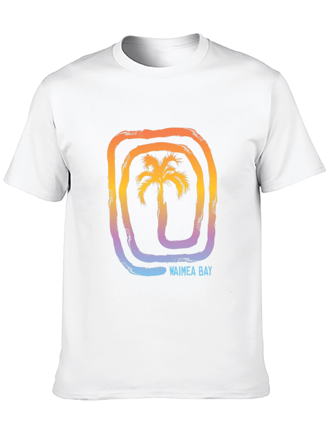 Waimea Bay Palm Tree Graphic T-Shirt - Black