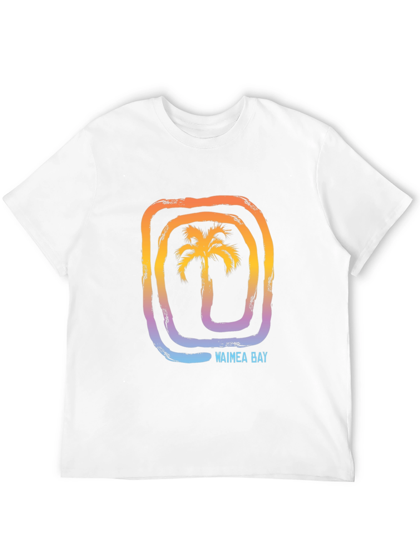 Waimea Bay Palm Tree Graphic T-Shirt - Black