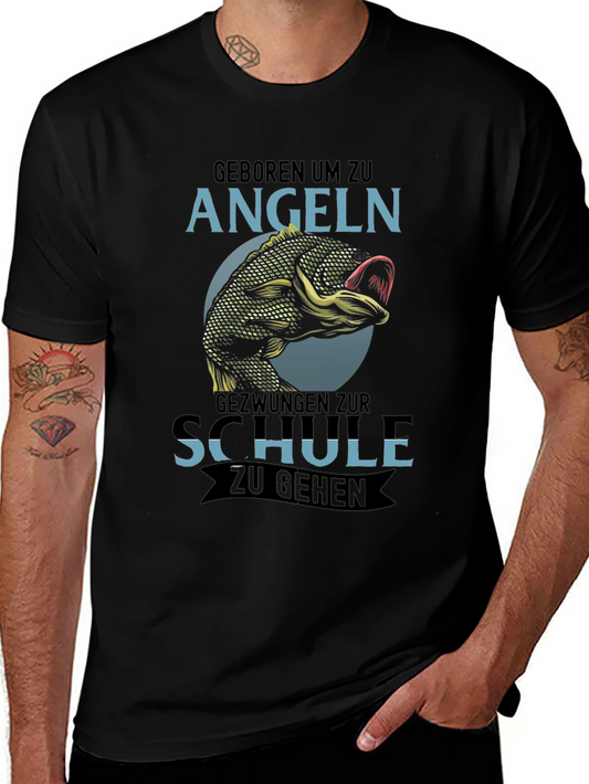 Born to Fish T-Shirt - Angeln Schule Design
