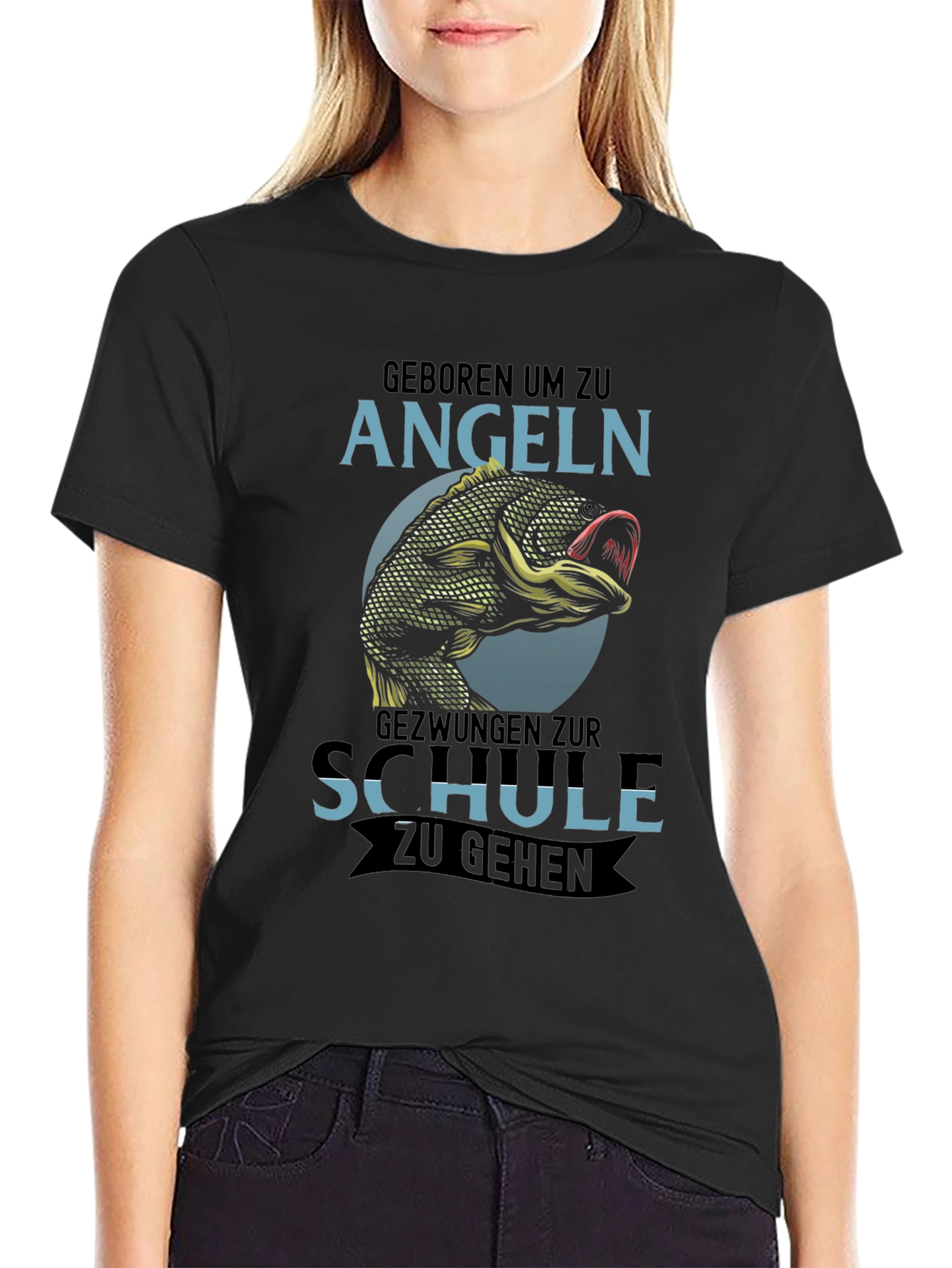 Born to Fish T-Shirt - Angeln Schule Design
