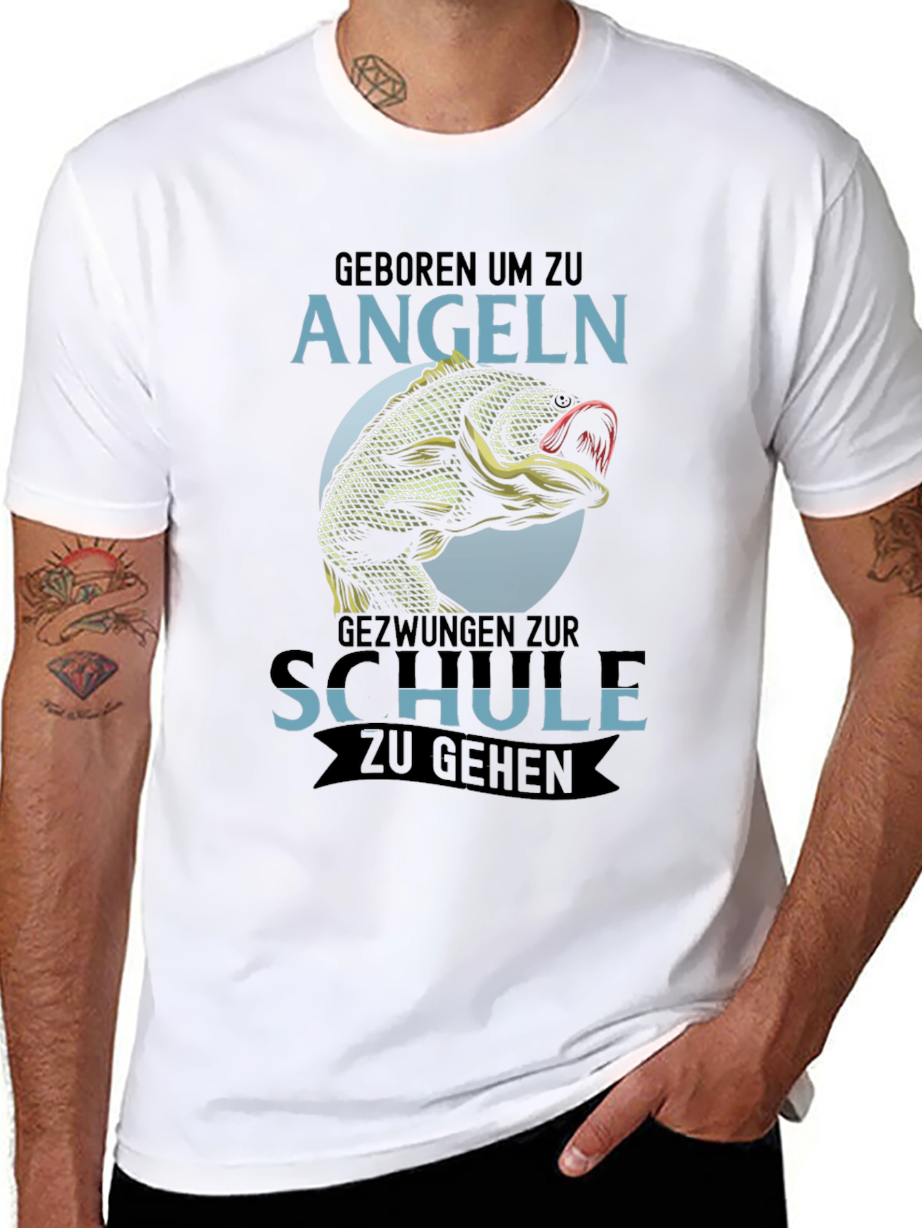 Born to Fish T-Shirt - Angeln Schule Design