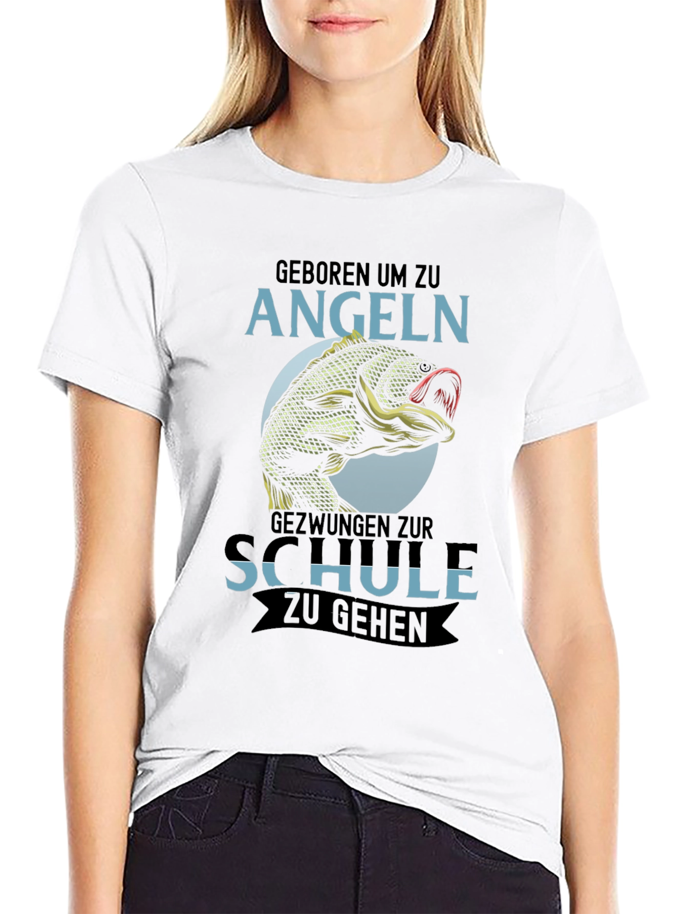 Born to Fish T-Shirt - Angeln Schule Design