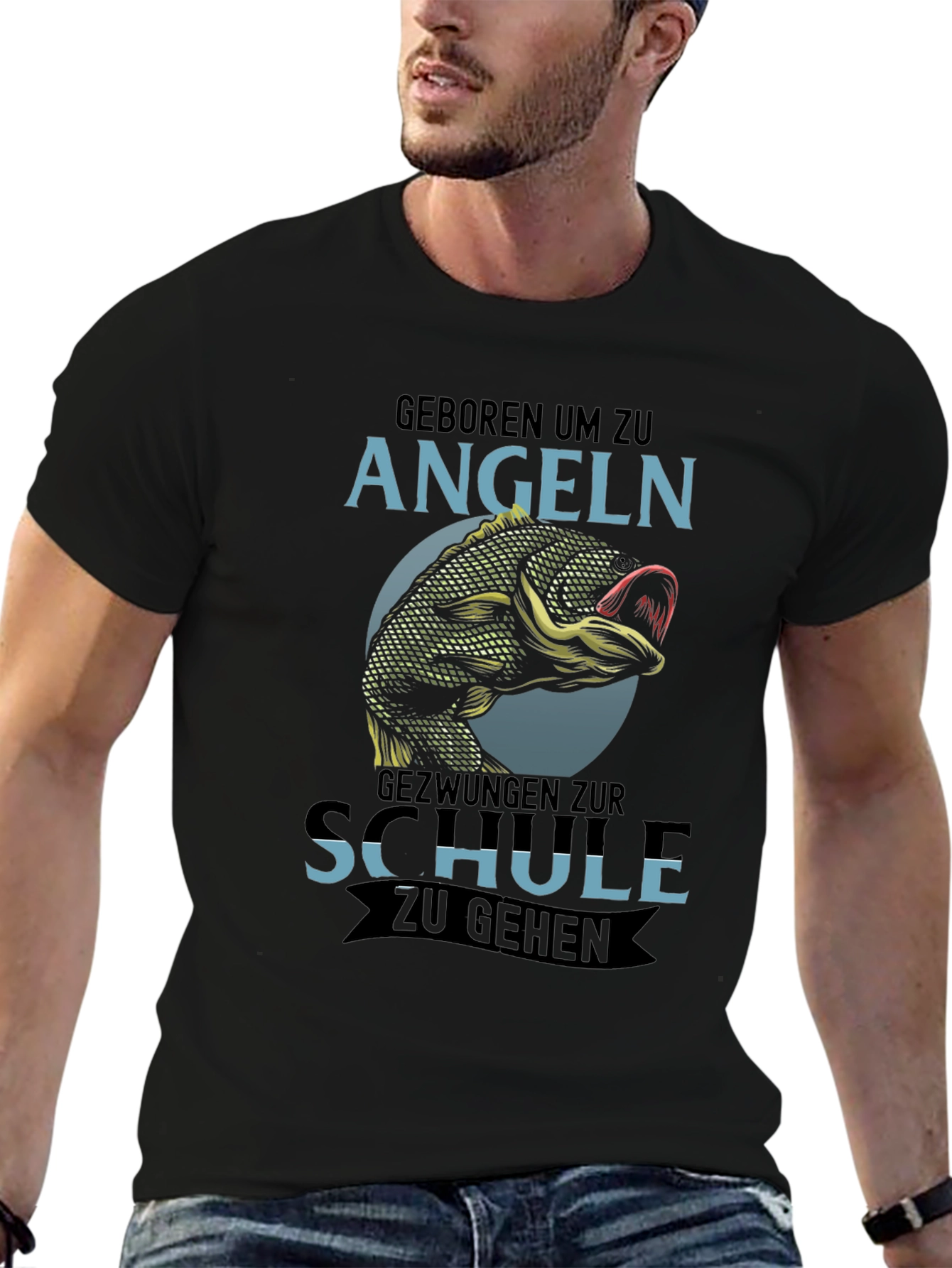 Born to Fish T-Shirt - Angeln Schule Design