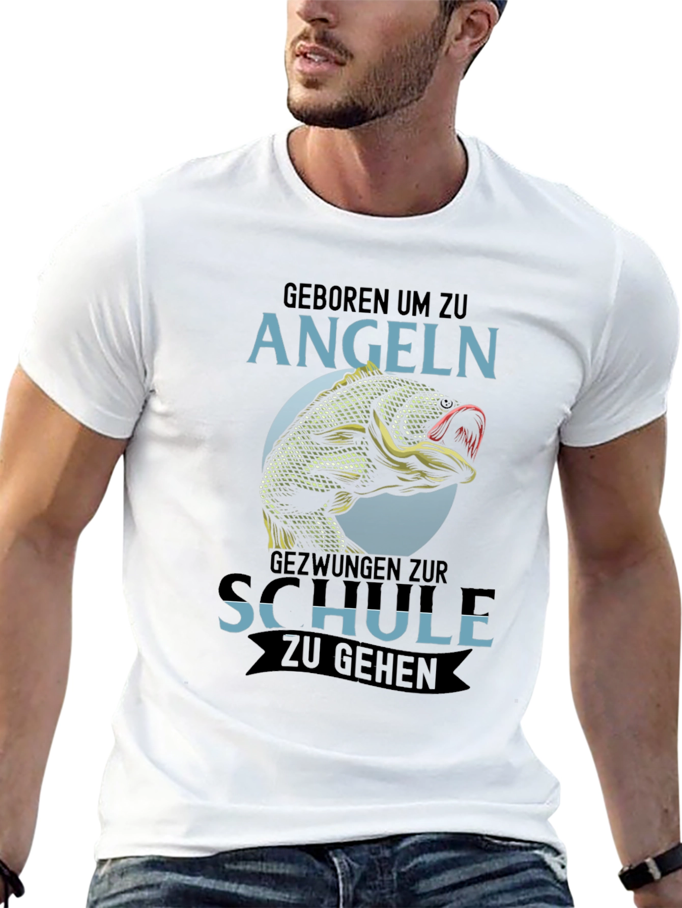 Born to Fish T-Shirt - Angeln Schule Design