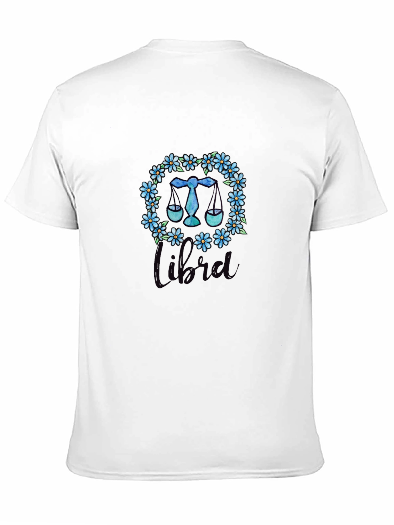 Libra Zodiac Floral Wreath T-Shirt