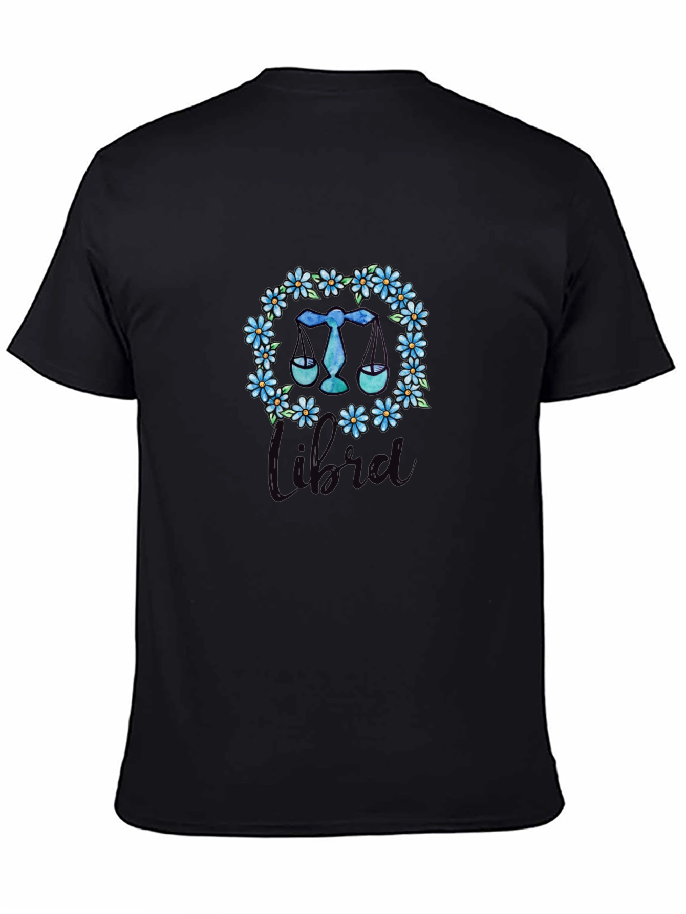 Libra Zodiac Floral Wreath T-Shirt