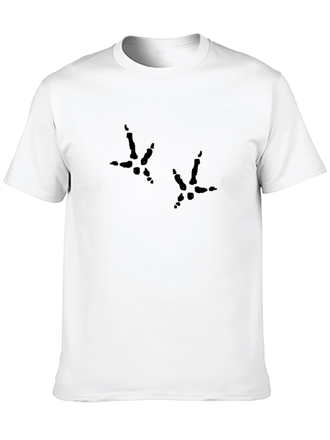Black T-Shirt with Chicken Footprint Design