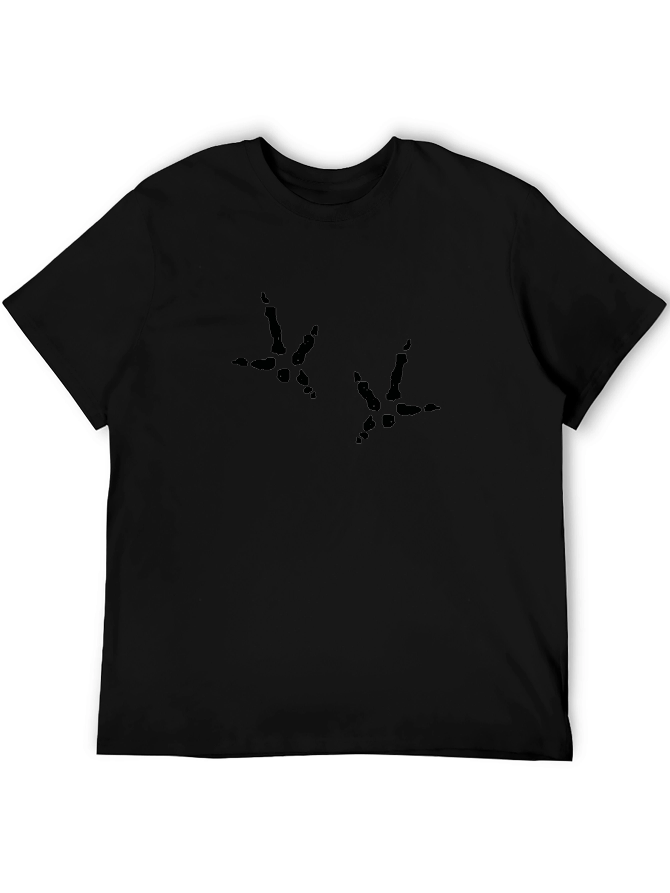 Black T-Shirt with Chicken Footprint Design