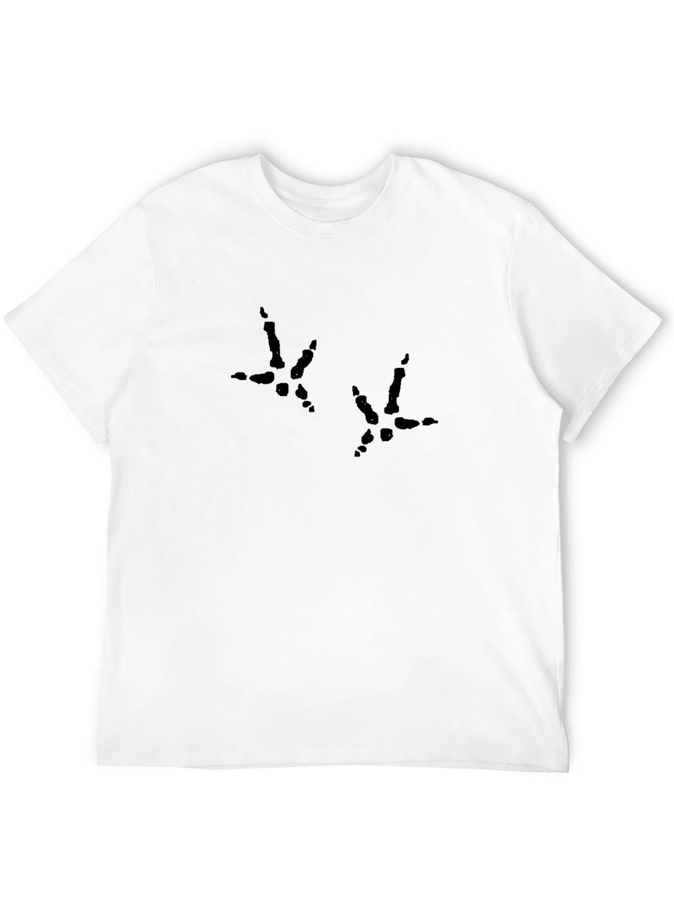 Black T-Shirt with Chicken Footprint Design