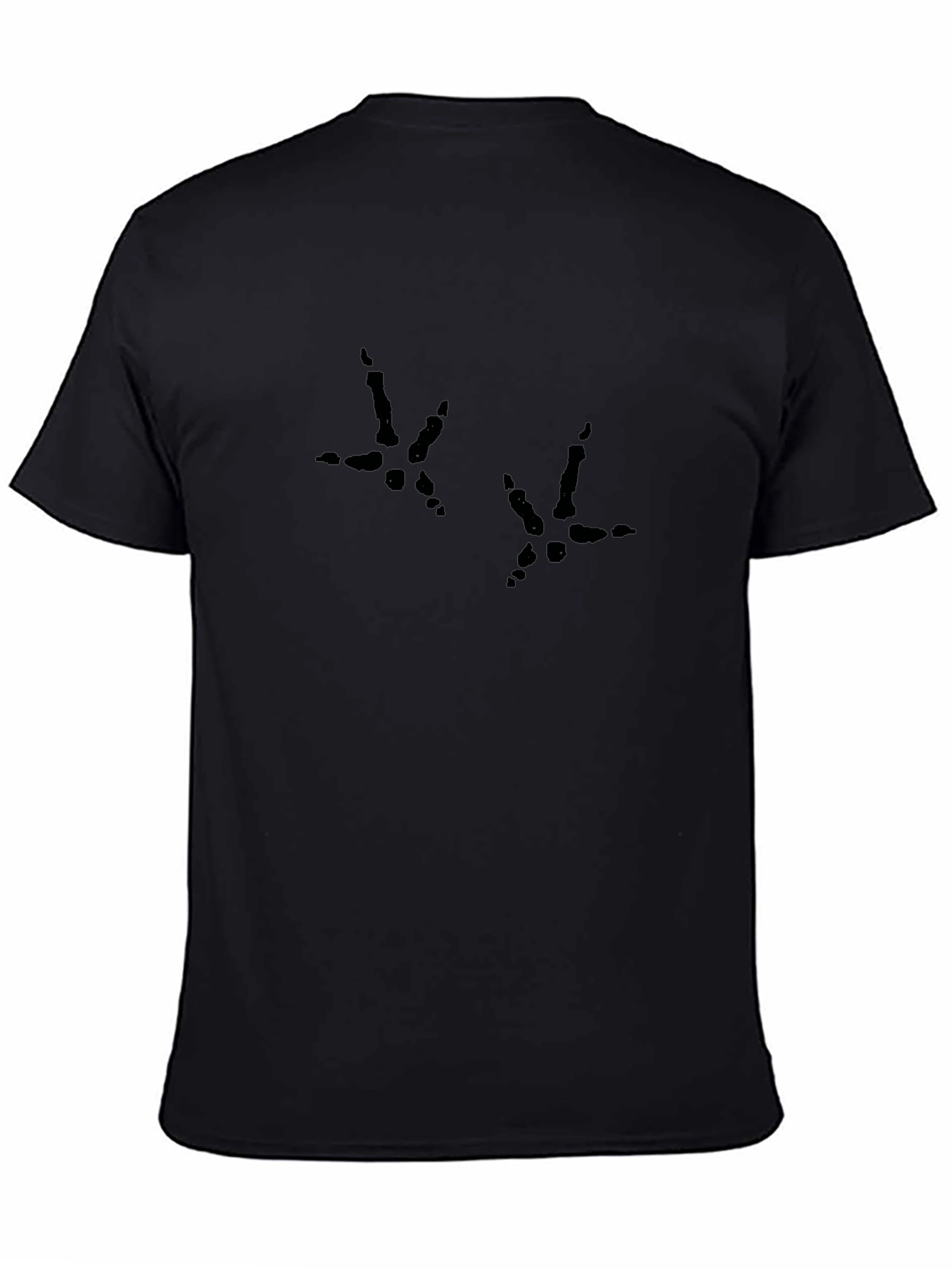 Black T-Shirt with Chicken Footprint Design