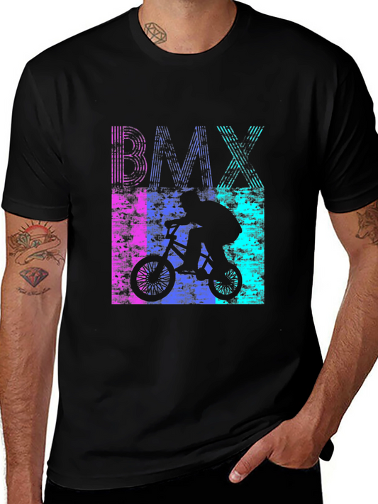 Retro BMX Rider Graphic Tee - Black
