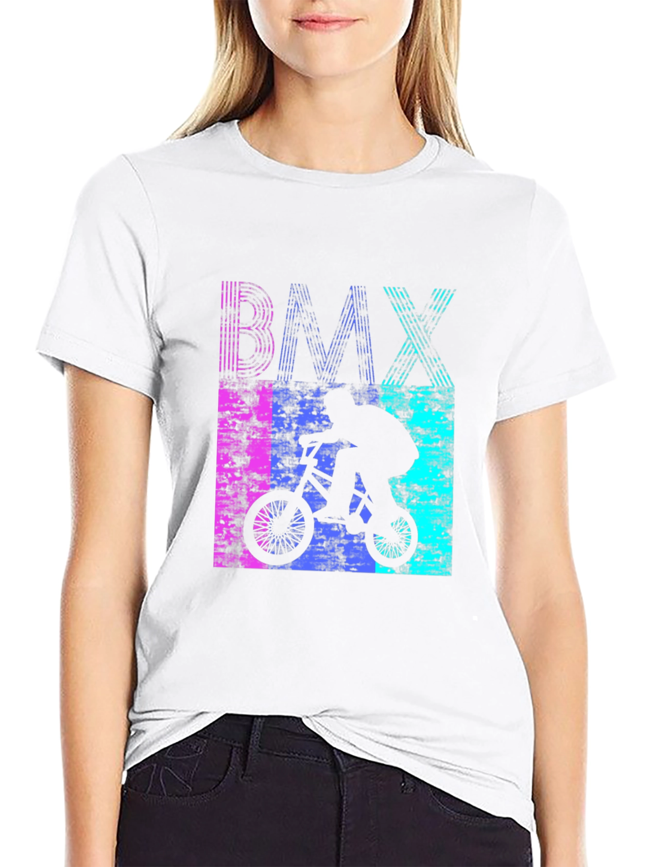 Retro BMX Rider Graphic Tee - Black