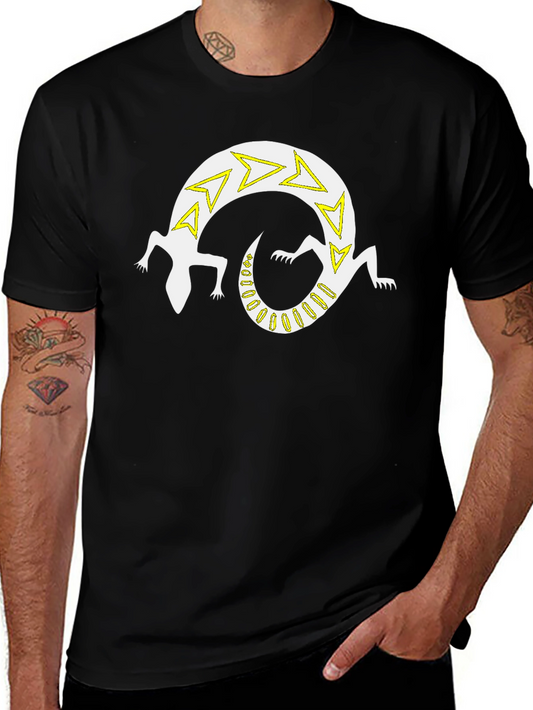 Black Graphic Tee - Lizard Design