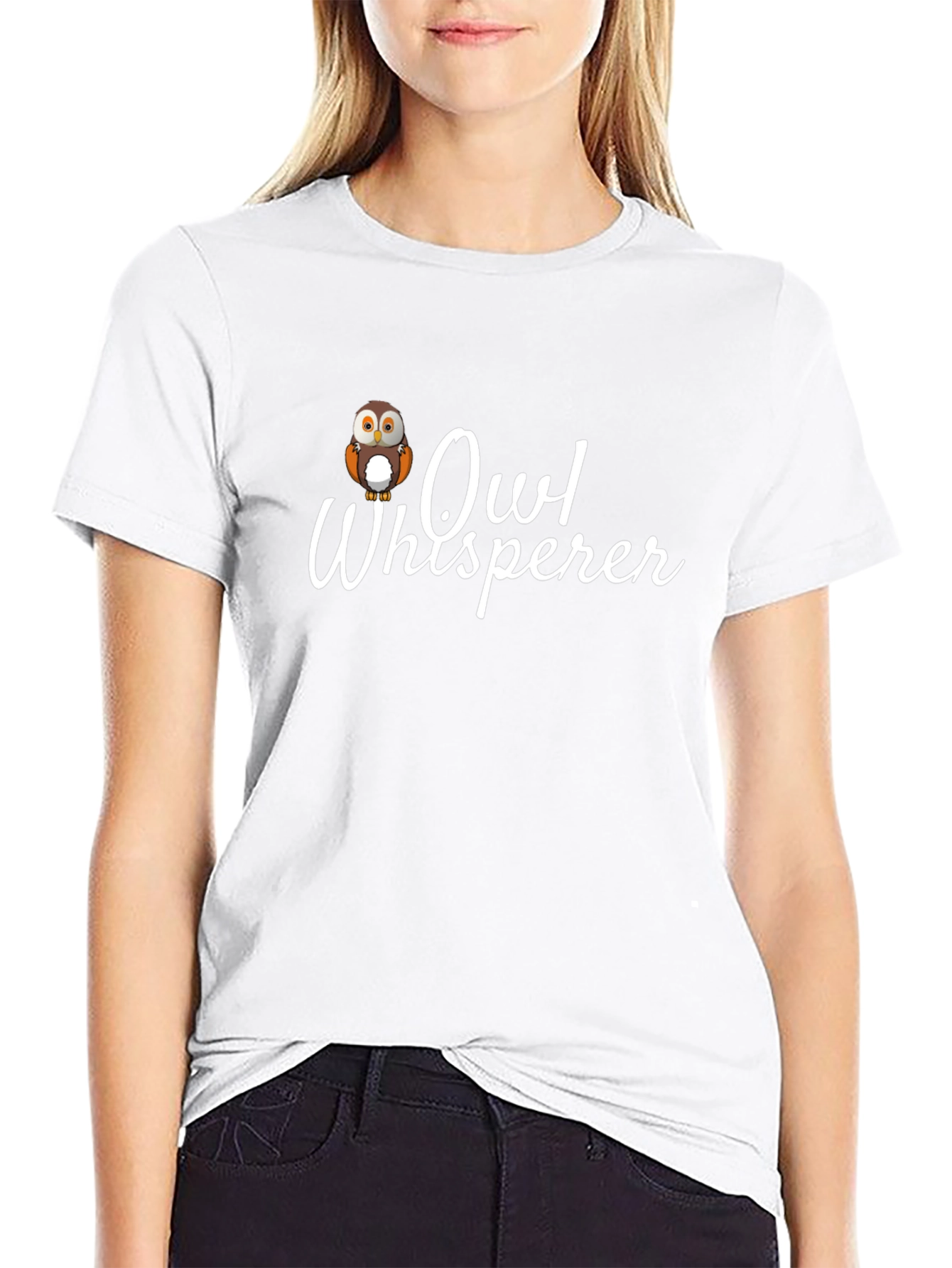 Owl Whisperer Graphic Tee - Black Cotton T-Shirt