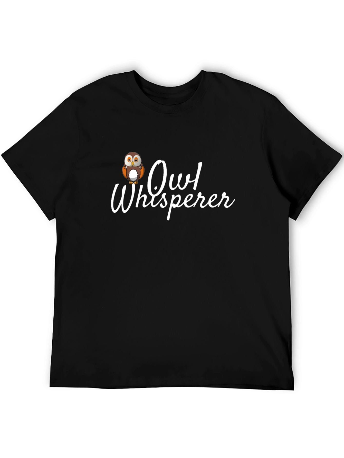Owl Whisperer Graphic Tee - Black Cotton T-Shirt