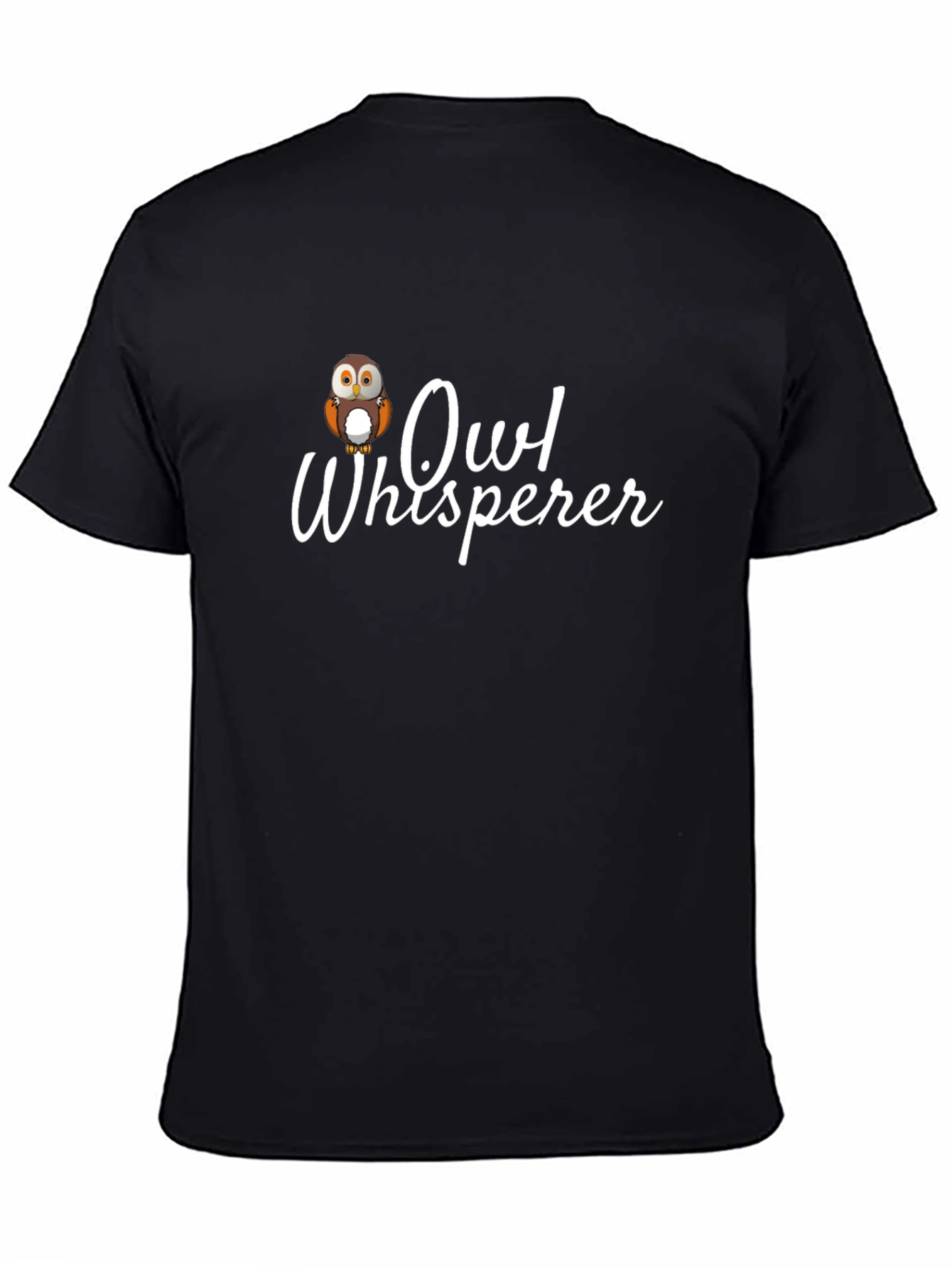Owl Whisperer Graphic Tee - Black Cotton T-Shirt