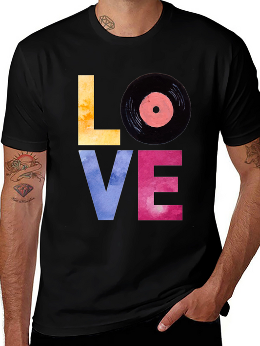 LOVE Vinyl Record Graphic Tee - Stylish Music Lover Shirt