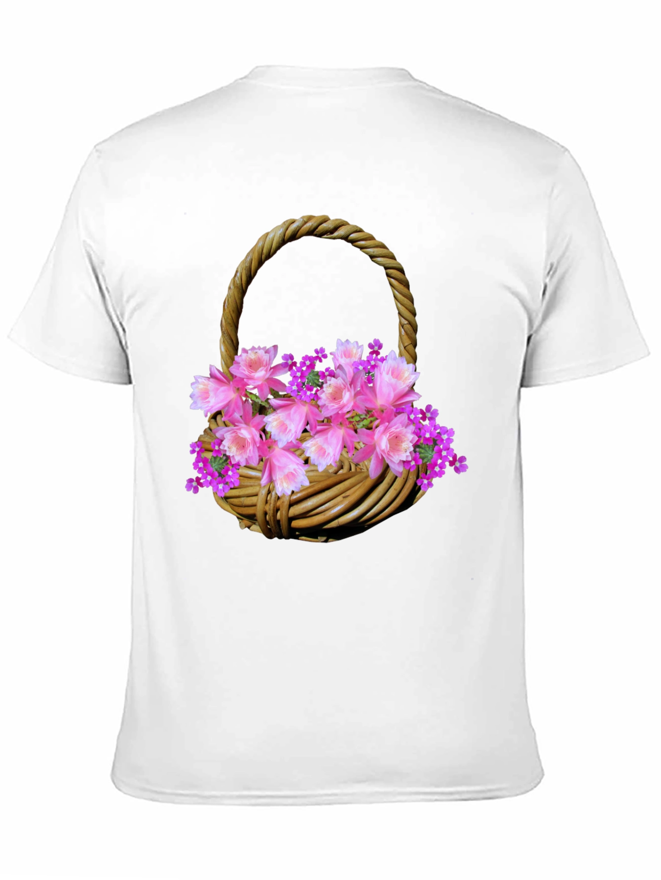 Floral Basket Graphic Tee - Stylish Mens T-Shirt